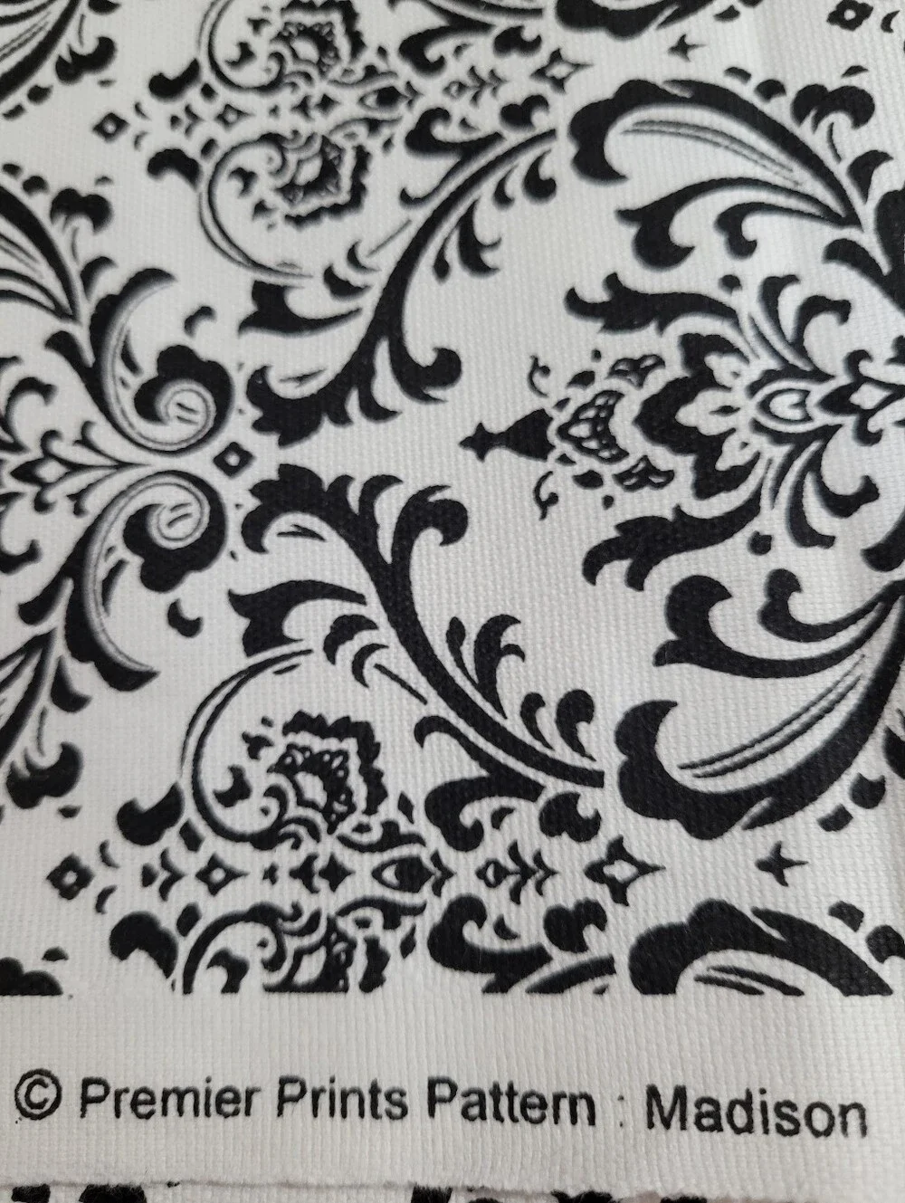 Premier Prints Madison Pattern Black And White Sewing Fabric (1505)
